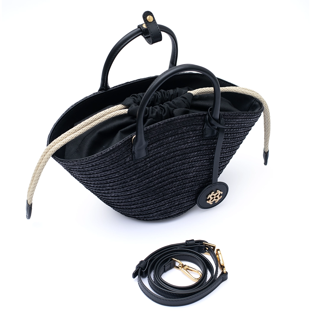 ADA Collection Leather-Trimmed Woven Tote Bag